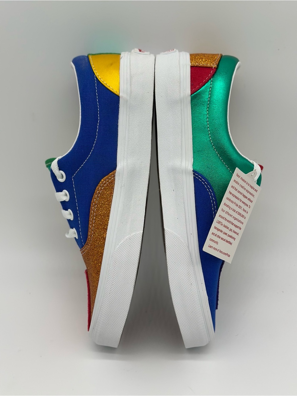 Vans Multi-Color Low Top Sneakers in Purple, Blue, Yellow, Red, Gold - Picture 5 of 10